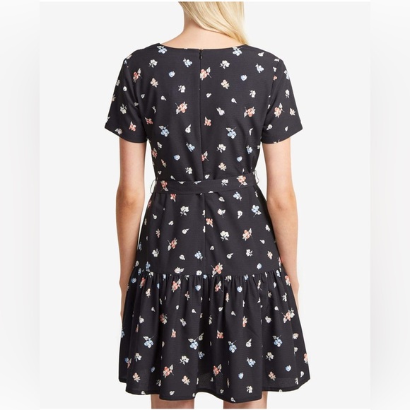 French Connection Black Floral Print Dress. Size 2. - Picture 2 of 5